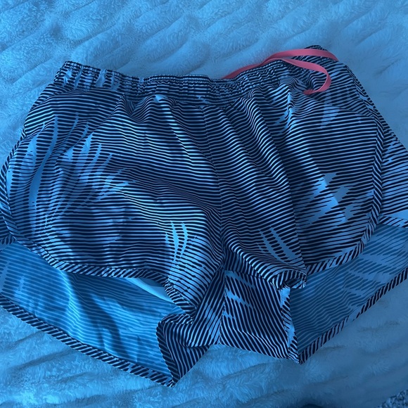Striped Black and White Athletic Shorts - Picture 1 of 2